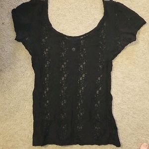 Buckle bke black lace top